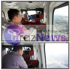 Kapolri Pantau Langsung Arus Mudik di Jalan Tol dan Arteri Via Udara Menggunakan Helikopter 