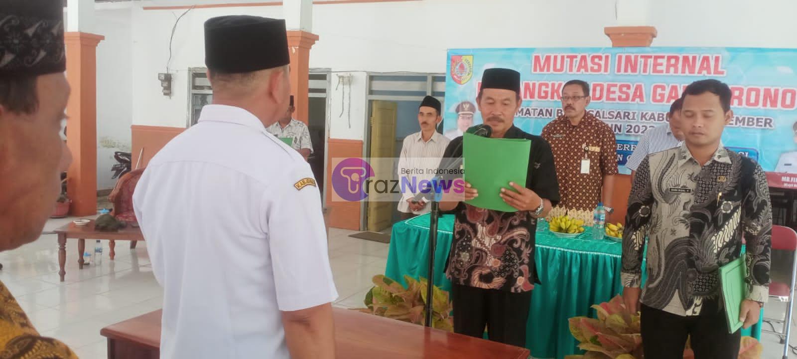 Mutasi kaur Desa sebagai langkah penyegaran Pemerintah Desa Gambirono kecamatan Bangsalsari,Jember