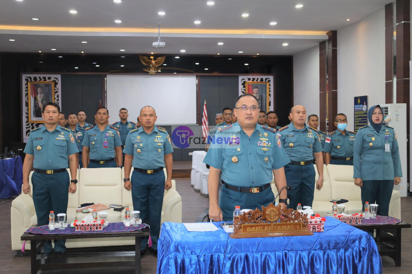 Danlantamal I Ikuti Pembekalan Prosedur Tetap Penegakan Hukum dan Penjagaan Keamanan di Wilayah Laut Yurisdiksi Nasional Melalui Vicon