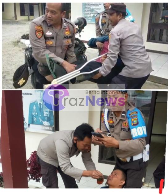 Jiwaku Penolong ,Polsek Sekincau Polres Lampung Barat Selamatkan Jiwa Pengendara R2 Yang Mengalami Sesak Nafas Secara Mendadak.