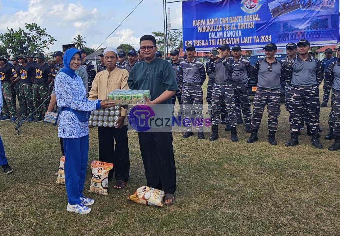 Komandan Lanal Bintan Buka Kegiatan Baksos dan Karya Bakti Bersama Satgas Trisila TNI AL Tahun2024 di Tanjung Uban