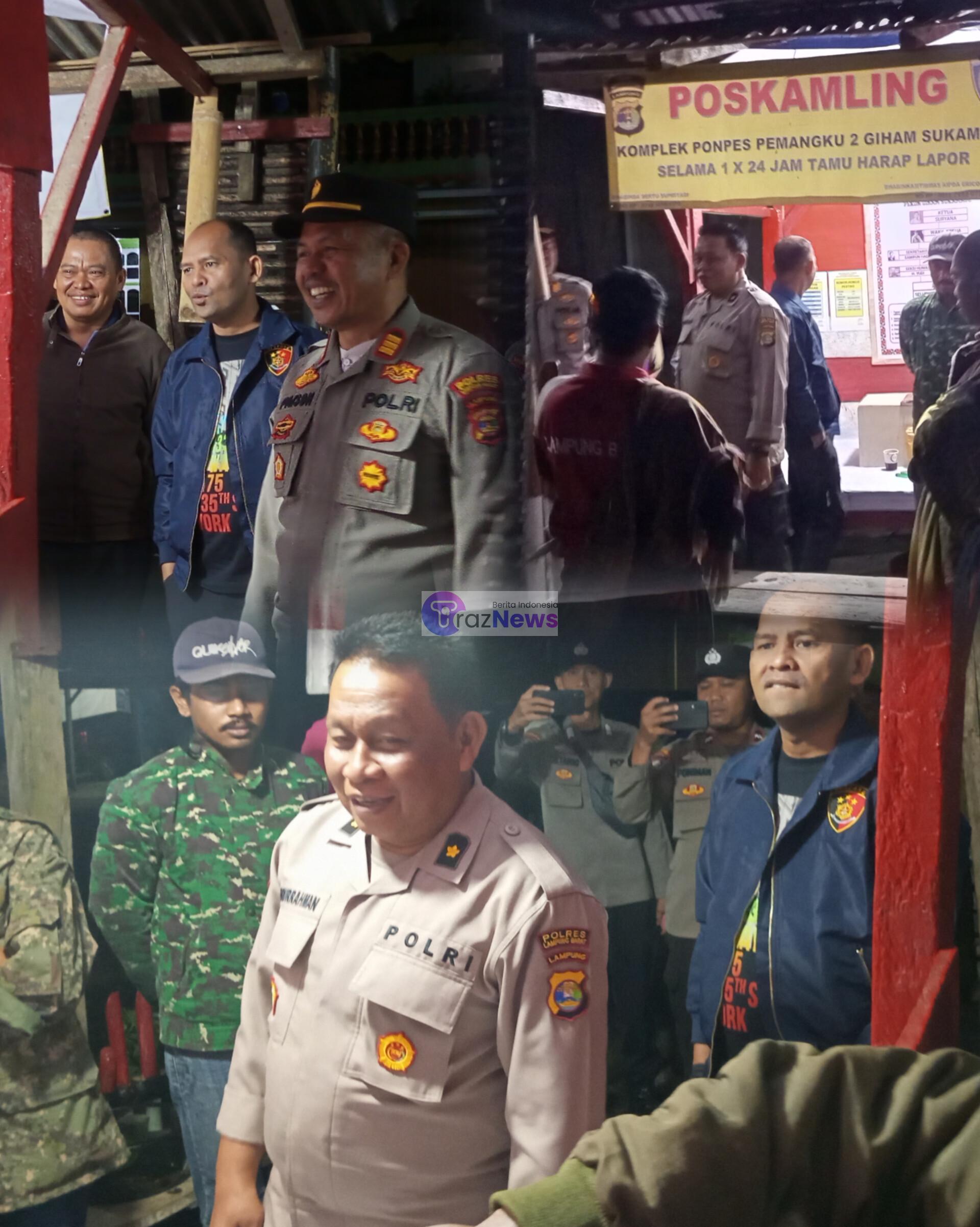 Patroli Dialogis, Polres Lampung Barat Tinjau Pos ronda Di Wilkum Polsek Sekincau