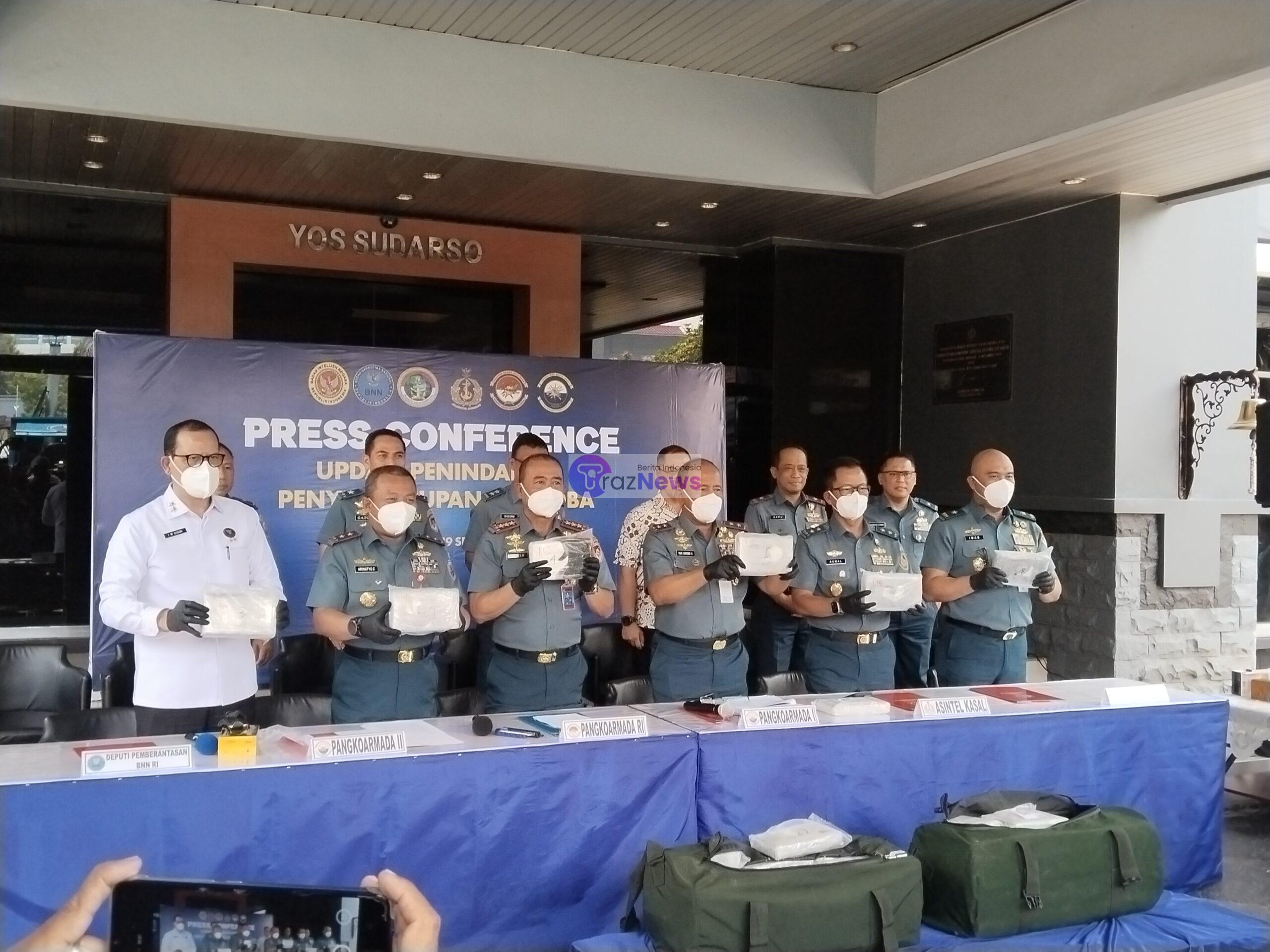 Press Conference Koarmada RI Berhasil Mengungkap Penyelundupan Narkoba Jenis Kokain