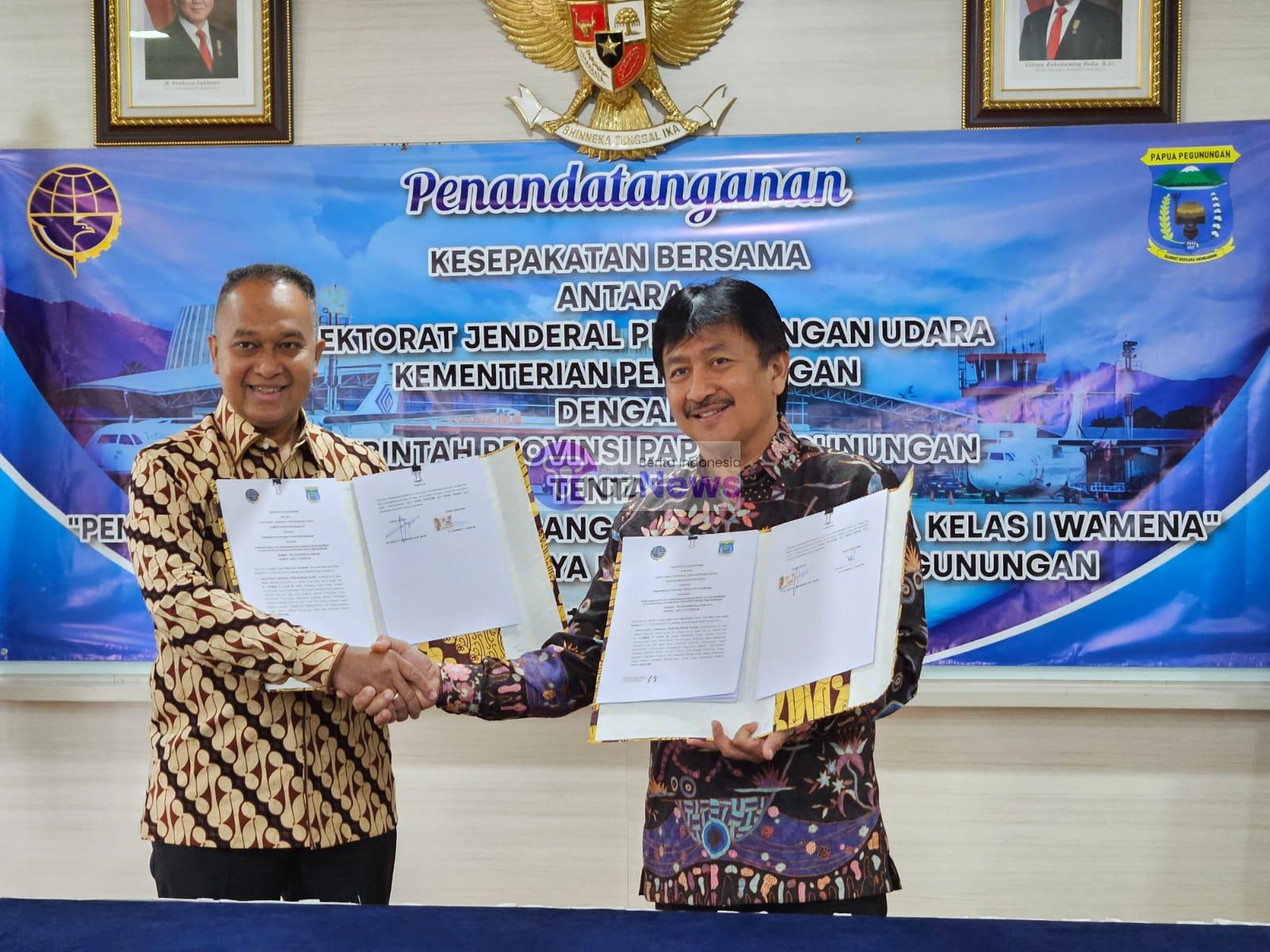 pj Gubernur Papua Pengunungan Adakan Acara Penandatanganan MoU Dengan Kemenhub 