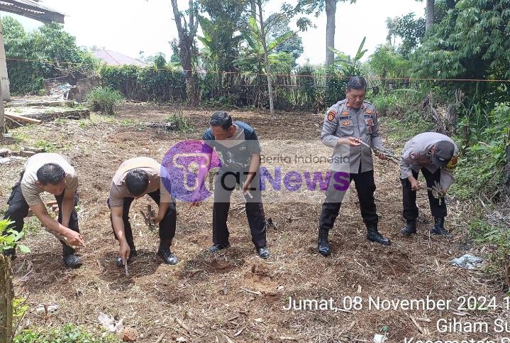 Dukung Ketahanan Pangan Lokal, Polsek Sekincau Polres Lampung Barat Manfaatkan Lahan Kosong Tanam Singkong.