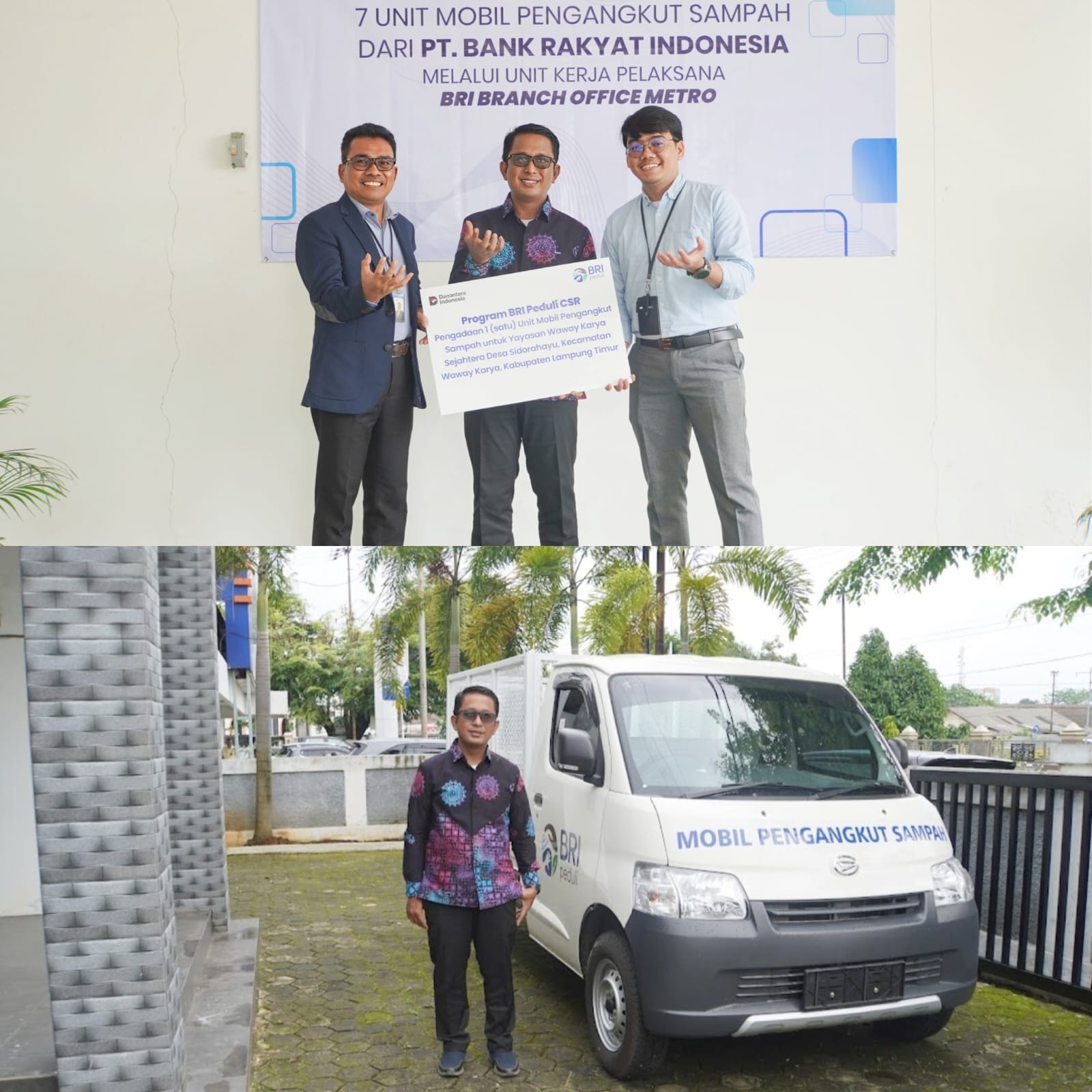 BRI Peduli Salurkan Mobil Pengangkut Sampah Untuk Yayasan Karya Mandiri di Desa Karang Anom