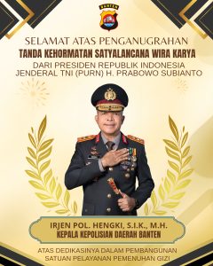 Kapolda Banten Irjen Pol Hengki Terima Tanda Kehormatan Satyalancana Wira Karya dari Presiden RI