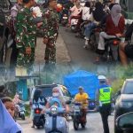 Sinergi Polri dan TNI Atur Lalu Lintas Saat Giat Safari Ramadhan di Sumber Jaya.