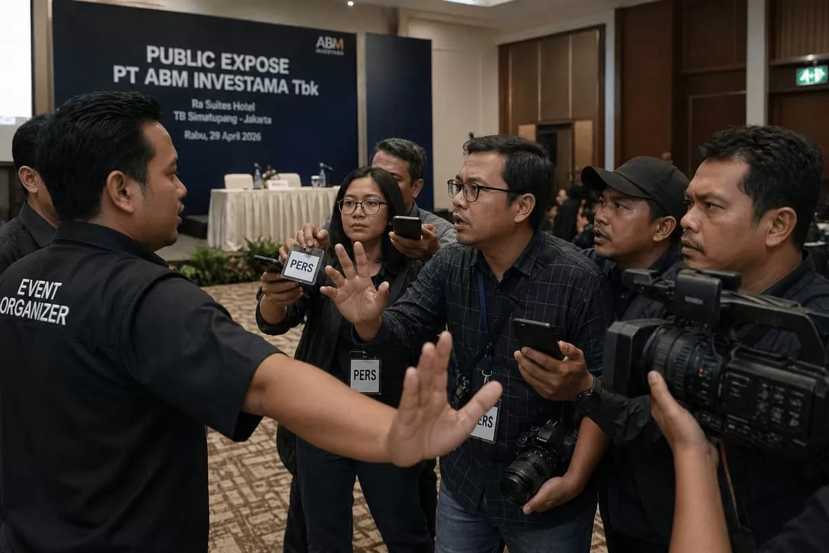 Jurnalis Dilarang Meliput Public Expose ABM Investama, EO Diduga Langgar Kebebasan Pers