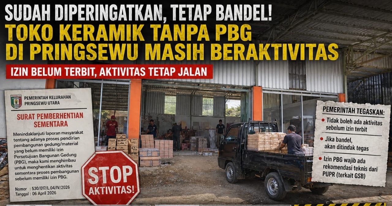Bandel Setelah Diperingatkan, Gudang Tanpa PBG di Pringsewu Terancam Disegel