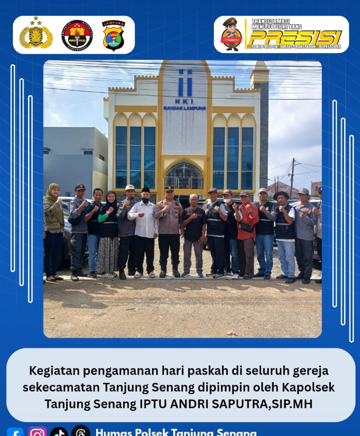 Pengamanan Paskah Kondusif, Polsek Tanjung Senang Pastikan Ibadah Berjalan Khidmat