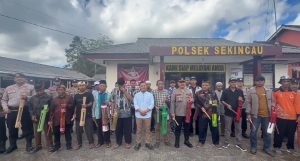 Polsek Sekincau Polres Lampung Barat Gelar Apel Sabuk Kamtibmas Bersama Para Tokoh