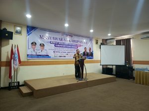 Bupati Qudrotul Ikhwan Sampaikan Pesan Di Muskab Ke-1 SMSI Tulang Bawang Periode 2026-2029.