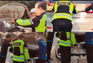PJRI Induk BSD Korlantas Polri Iptu Kosim Beketja dengan Hati Siap Siaga Membantu di Tol
