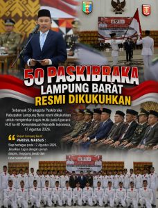 50 Anggota Paskibraka Lampung Barat Dikukuhkan Bupati Parosil, Siap Bertugas pada 17 Agustus 2026