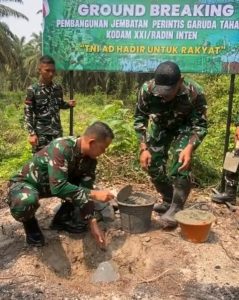 Pemkab Tuba Apresiasi Program Korem  043 / Gatam, Ground Breaking Serentak Pembangunan Jembatan Garuda Tahap VII.