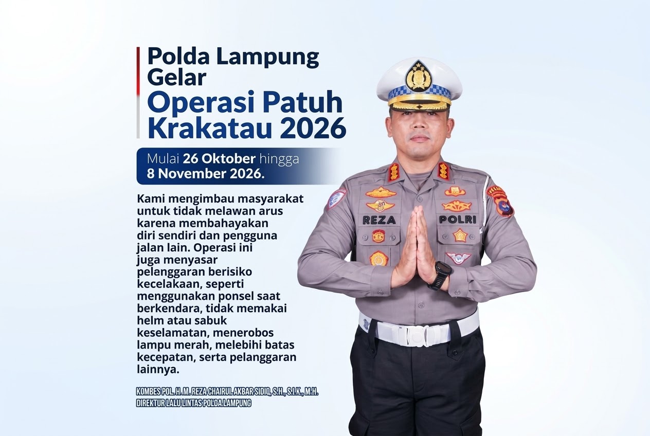 Polda Lampung Kerahkan 702 Personel dalam Operasi Patuh Krakatau 2026, Pelawan Arus Jadi Target Utama